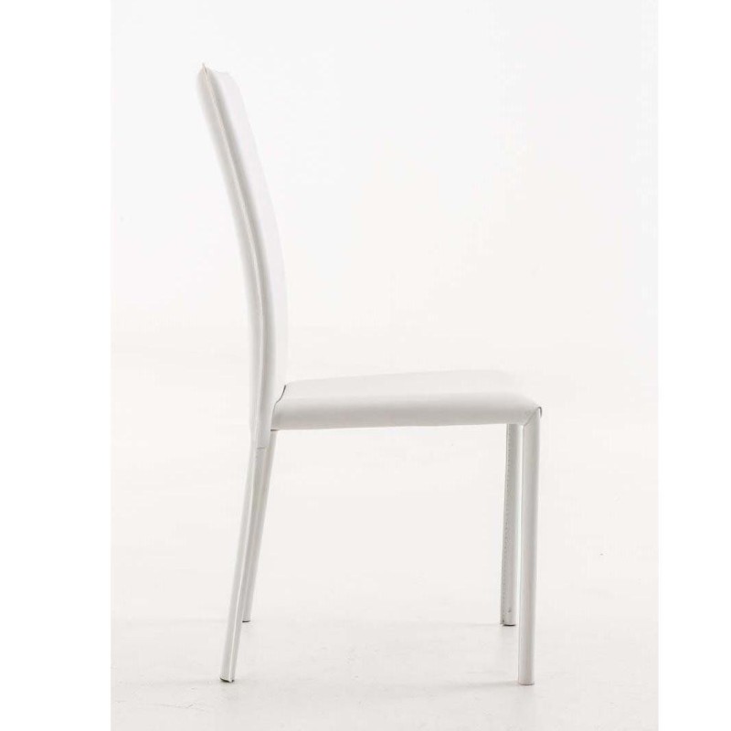 Silla de Confidente LAURA, tapizada en piel color negro