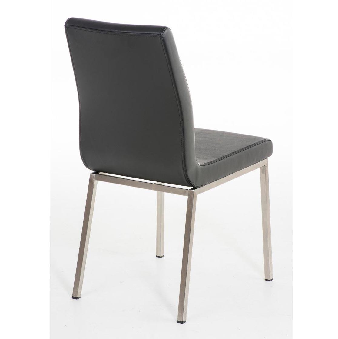 Silla de Confidente COLOMO, Gran Acolchado, Tapizada en Piel color Negro