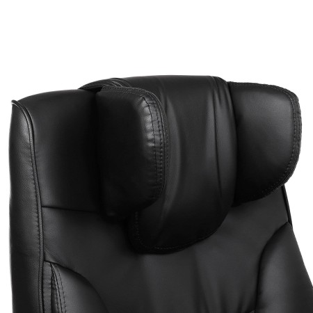 Sillón de oficina BONY, gran acolchado, reclinable, en piel negra