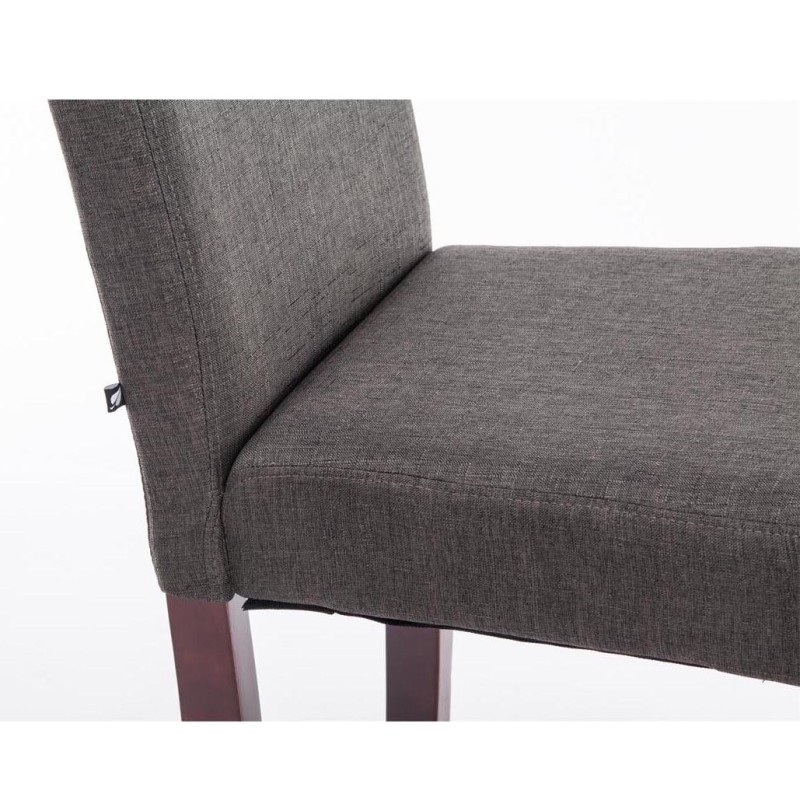Silla de Confidente MITA TELA, patas marrones en color crema