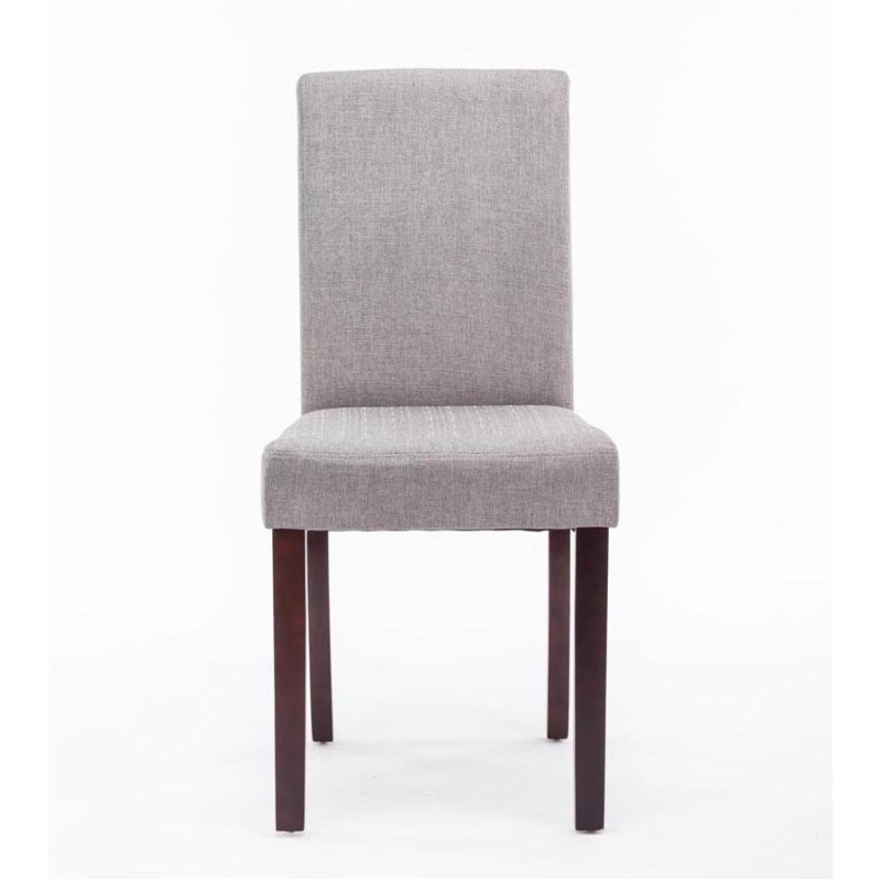 Silla de Confidente MITA TELA, patas marrones en color crema