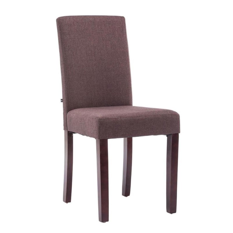 Silla de Confidente MITA TELA, patas marrones en color crema