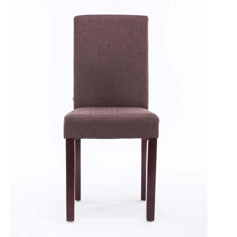 Silla de Confidente MITA TELA, patas marrones en color crema