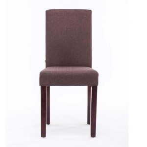 Silla de Confidente MITA TELA, patas marrones en color crema