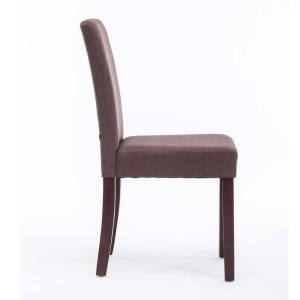 Silla de Confidente MITA TELA, patas marrones en color crema