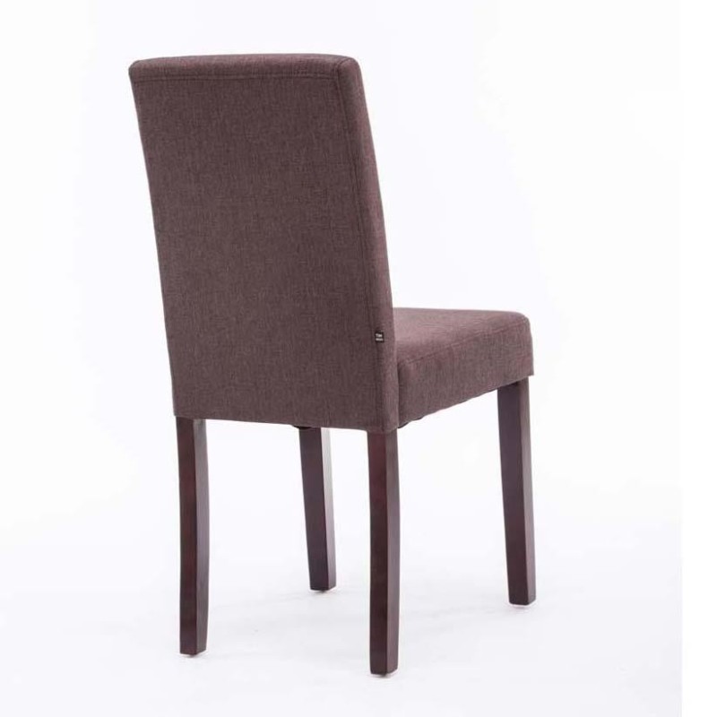 Silla de Confidente MITA TELA, patas marrones en color crema