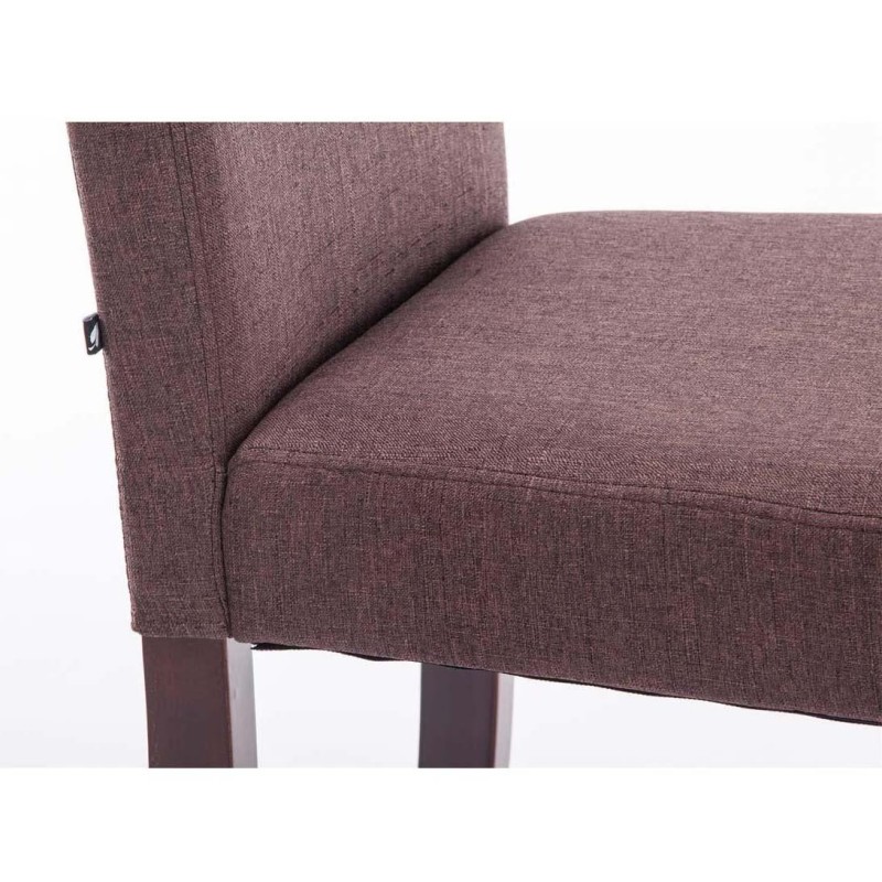 Silla de Confidente MITA TELA, patas marrones en color crema