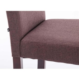 Silla de Confidente MITA TELA, patas marrones en color crema