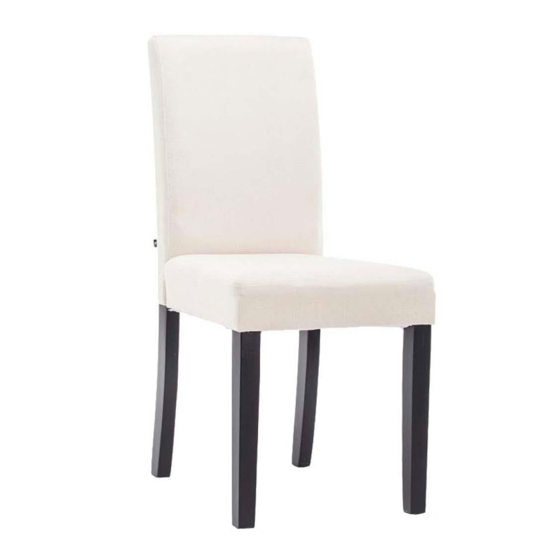 Silla de Confidente MITA TELA, patas negras en color crema