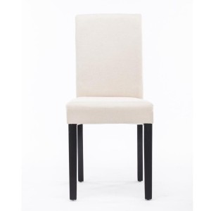 Silla de Confidente MITA TELA, patas negras en color crema