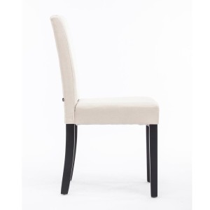 Silla de Confidente MITA TELA, patas negras en color crema