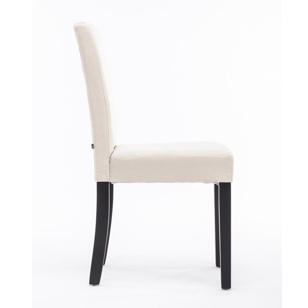 Silla de Confidente MITA TELA, Patas de Madera Negras, color Crema