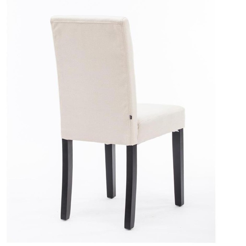 Silla de Confidente MITA TELA, patas negras en color crema