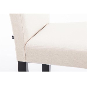 Silla de Confidente MITA TELA, patas negras en color crema