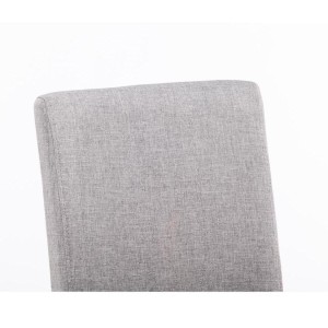 Silla de Confidente MITA TELA, patas negras en color crema