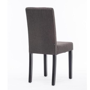 Silla de Confidente MITA TELA, patas negras en color crema