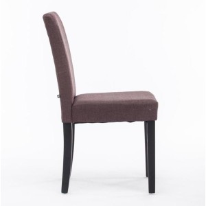Silla de Confidente MITA TELA, patas negras en color crema