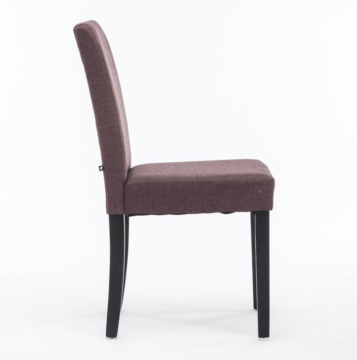 Silla de Confidente MITA TELA, Patas de Madera Negras, color Crema