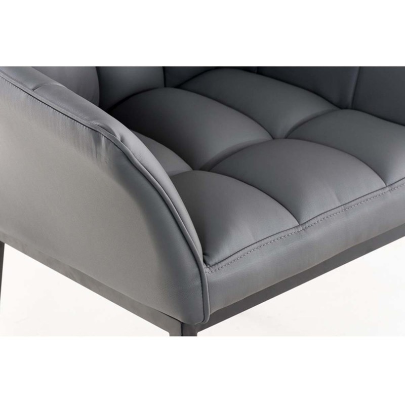 Silla de confidente OCTAVIO, estructura en negro y tapizado en piel azul