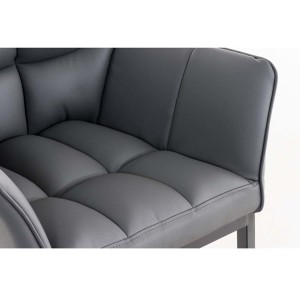 Silla de confidente OCTAVIO, estructura en negro y tapizado en piel azul