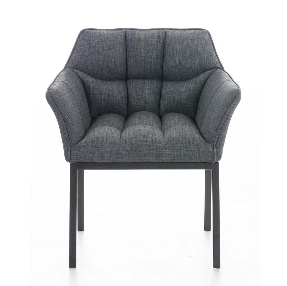 Silla de Confidente OCTAVIO TELA, Estructura Metálica Negra, Gran Acolchado en color Blanco