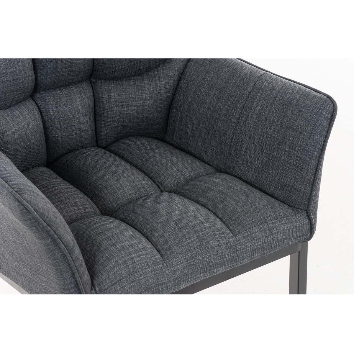Silla de Confidente OCTAVIO TELA, Estructura Metálica Negra, Gran Acolchado en color Blanco