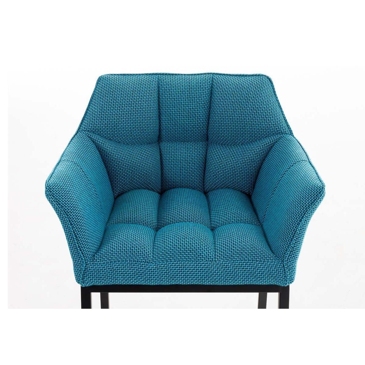 Silla de Confidente OCTAVIO TELA, Estructura Metálica Negra, Gran Acolchado en color Blanco