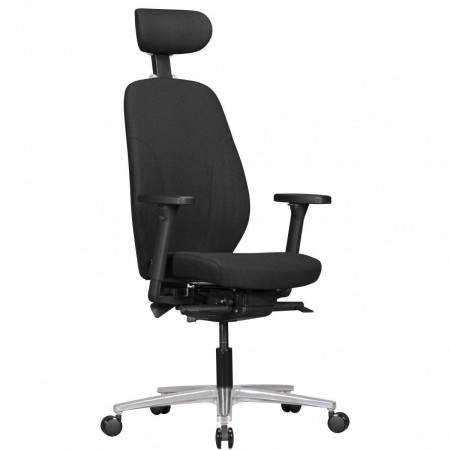 Silla ergonómica SARK, ajustable, uso 8h en tela negra