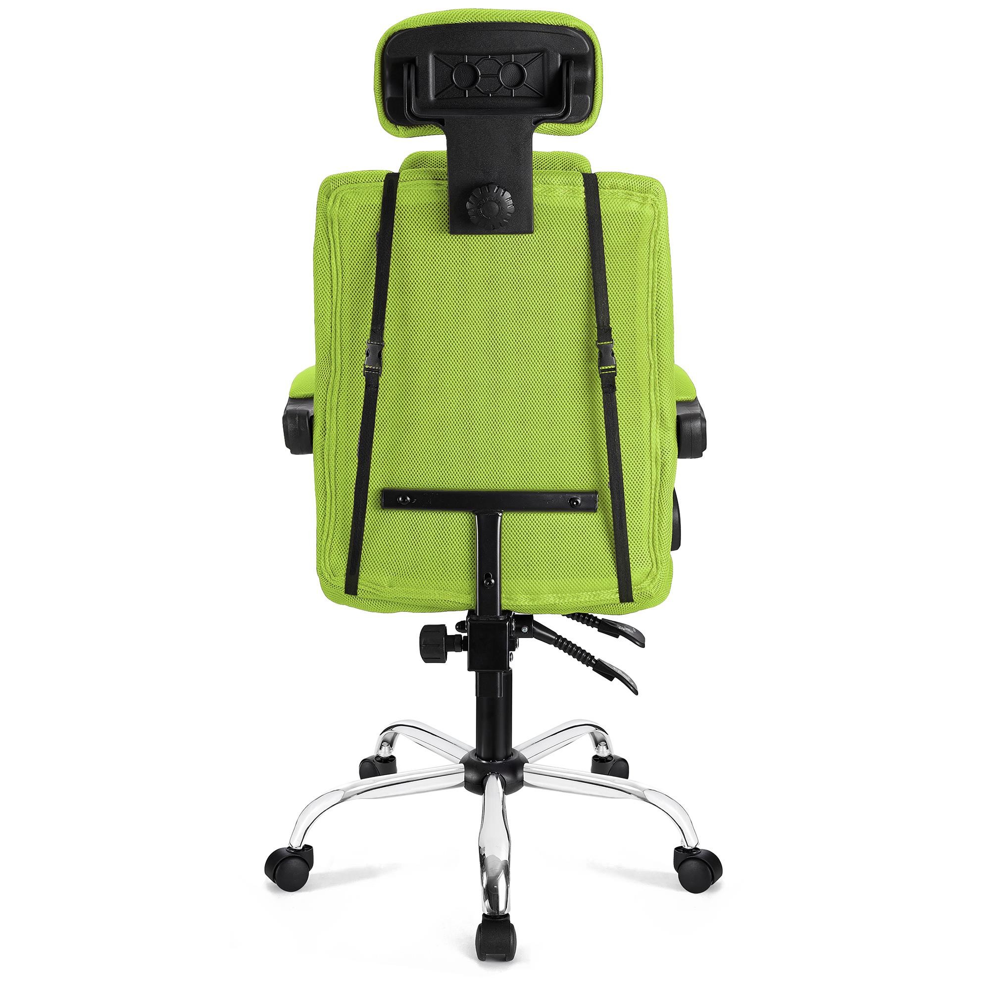 Silla Ergonómica FABIO, Reclinable, con Cojines, en Malla Transpirable color Negro