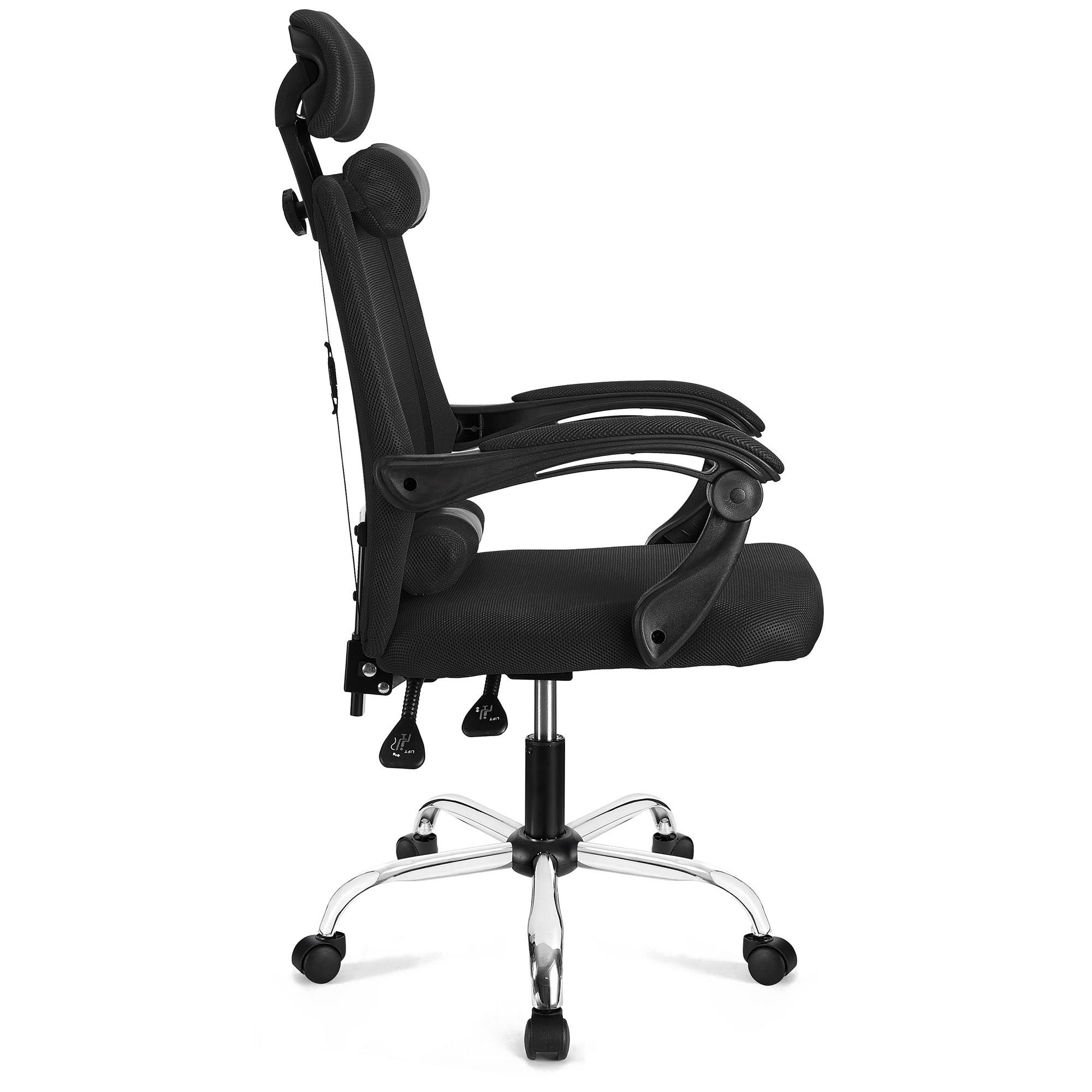 Silla Ergonómica FABIO, Reclinable, con Cojines, en Malla Transpirable color Negro