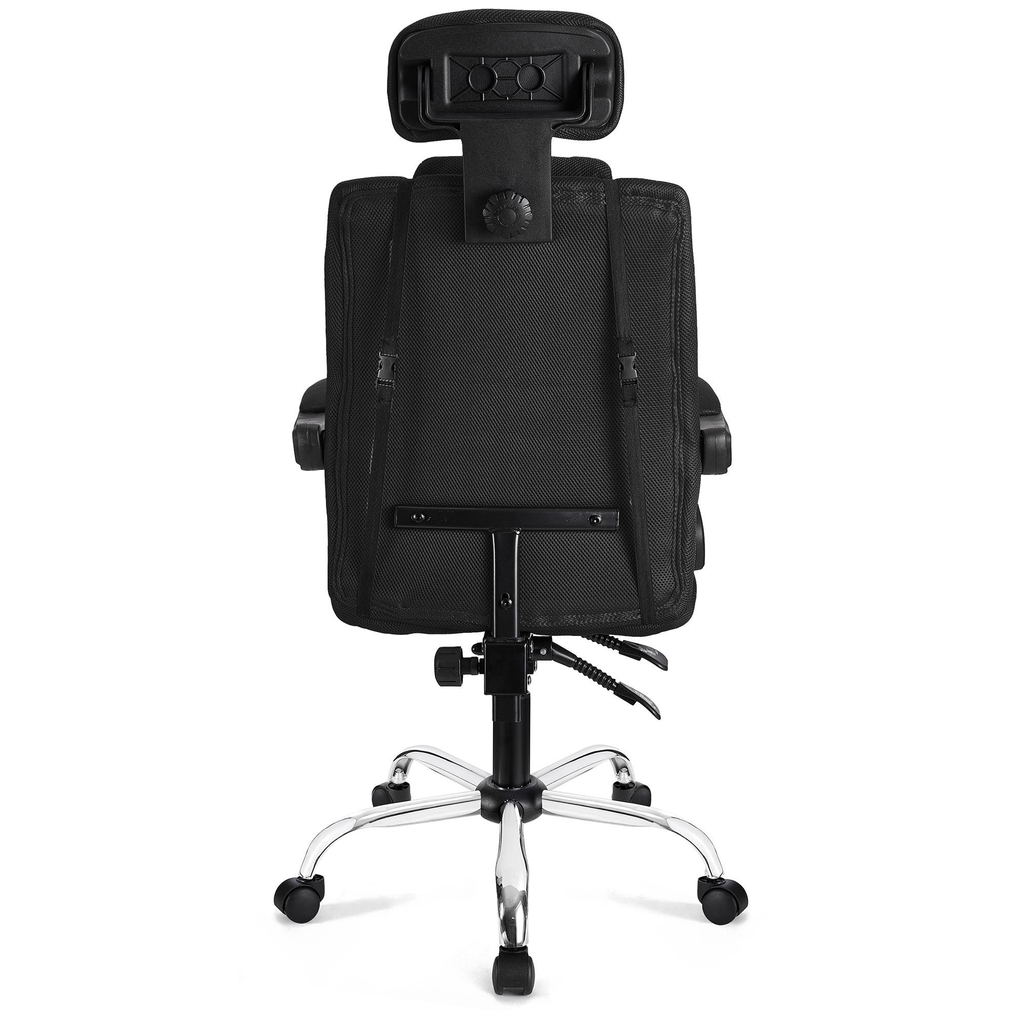 Silla Ergonómica FABIO, Reclinable, con Cojines, en Malla Transpirable color Negro