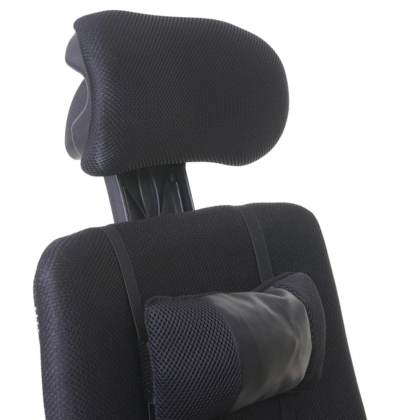 Silla Ergonómica FABIO, Reclinable, con Cojines, en Malla Transpirable color Negro