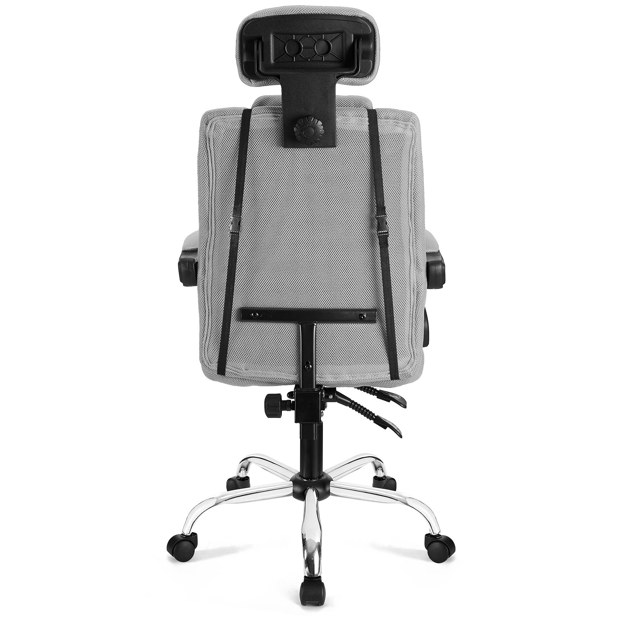 Silla Ergonómica FABIO, Reclinable, con Cojines, en Malla Transpirable color Negro