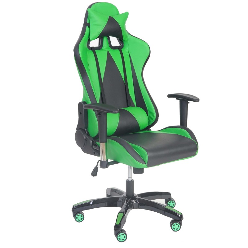 Silla gaming RACING LUCA, reclinable, en piel color negro/azul