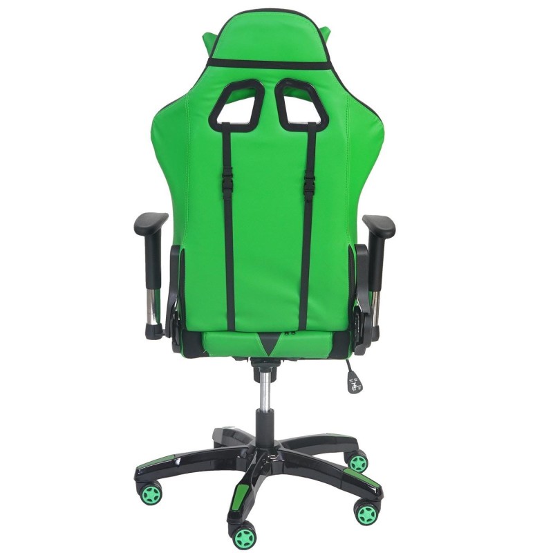Silla gaming RACING LUCA, reclinable, en piel color negro/azul