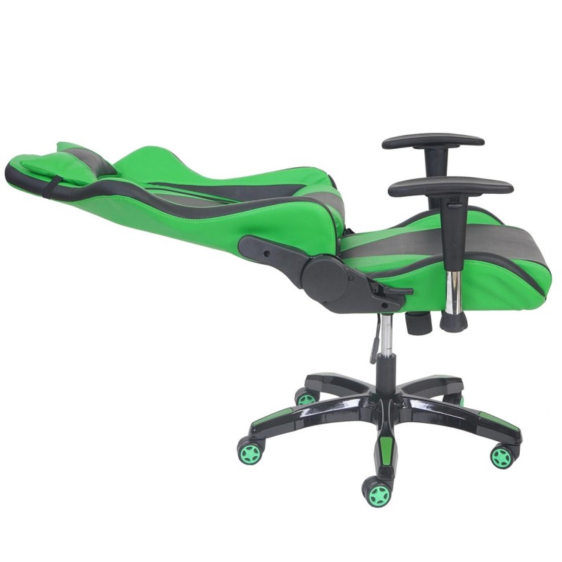 Silla gaming RACING LUCA, reclinable, en piel color negro/azul
