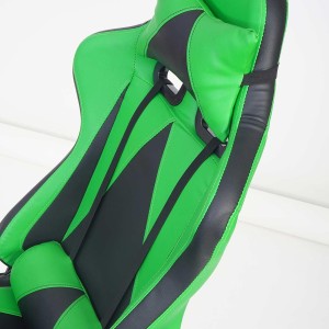 Silla gaming RACING LUCA, reclinable, en piel color negro/azul
