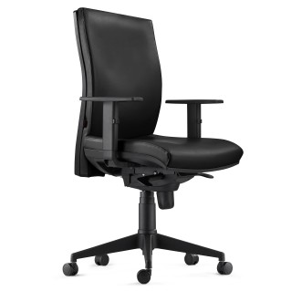Silla Ergonómica KEVIN en Piel color Negro