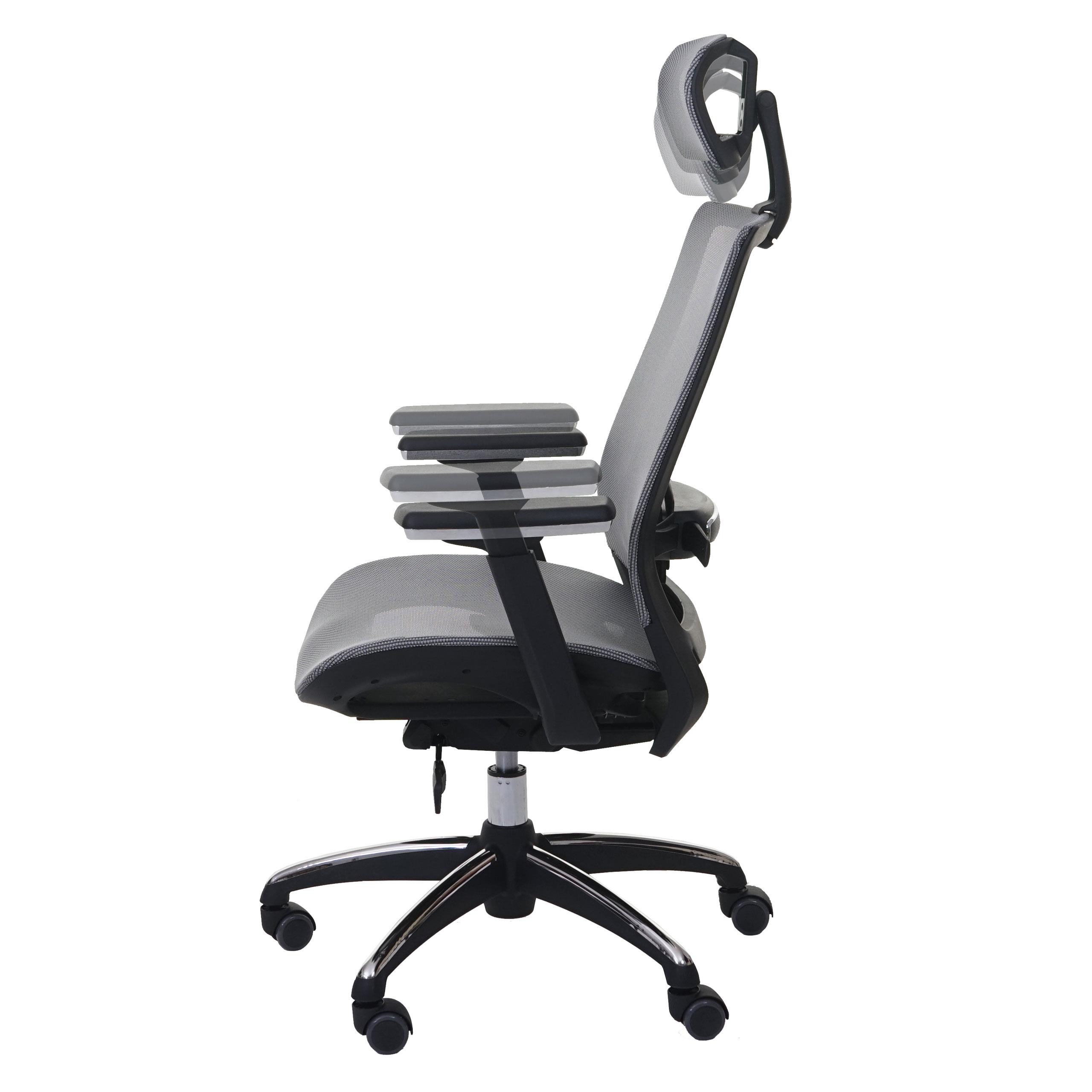 Silla Ergonómica NUTAL, Totalmente Ajustable, Soporte Lumbar, en Color Negro/Gris