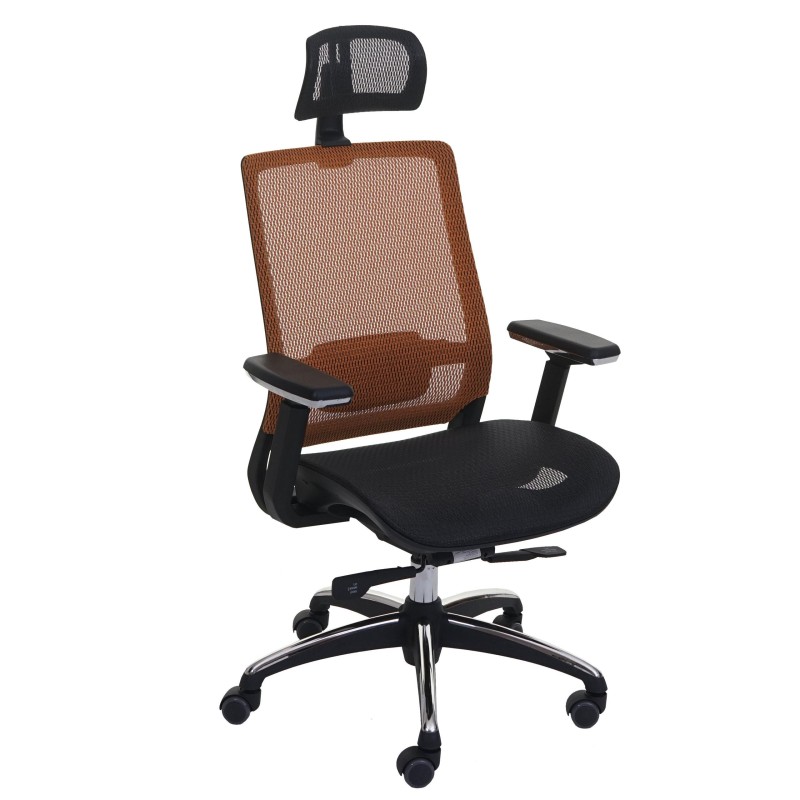 Silla de oficina NUTAL totalmente ajustable en malla color negro/gris