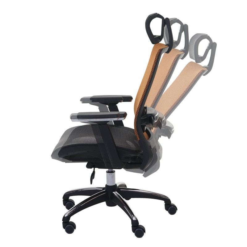 Silla de oficina NUTAL totalmente ajustable en malla color negro/gris