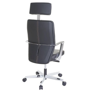 Sillón de oficina PINAT en piel natural negra 2