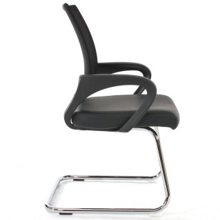 Lote 2 sillas confidente ergonómicas VISTO NET, malla/piel negro 2