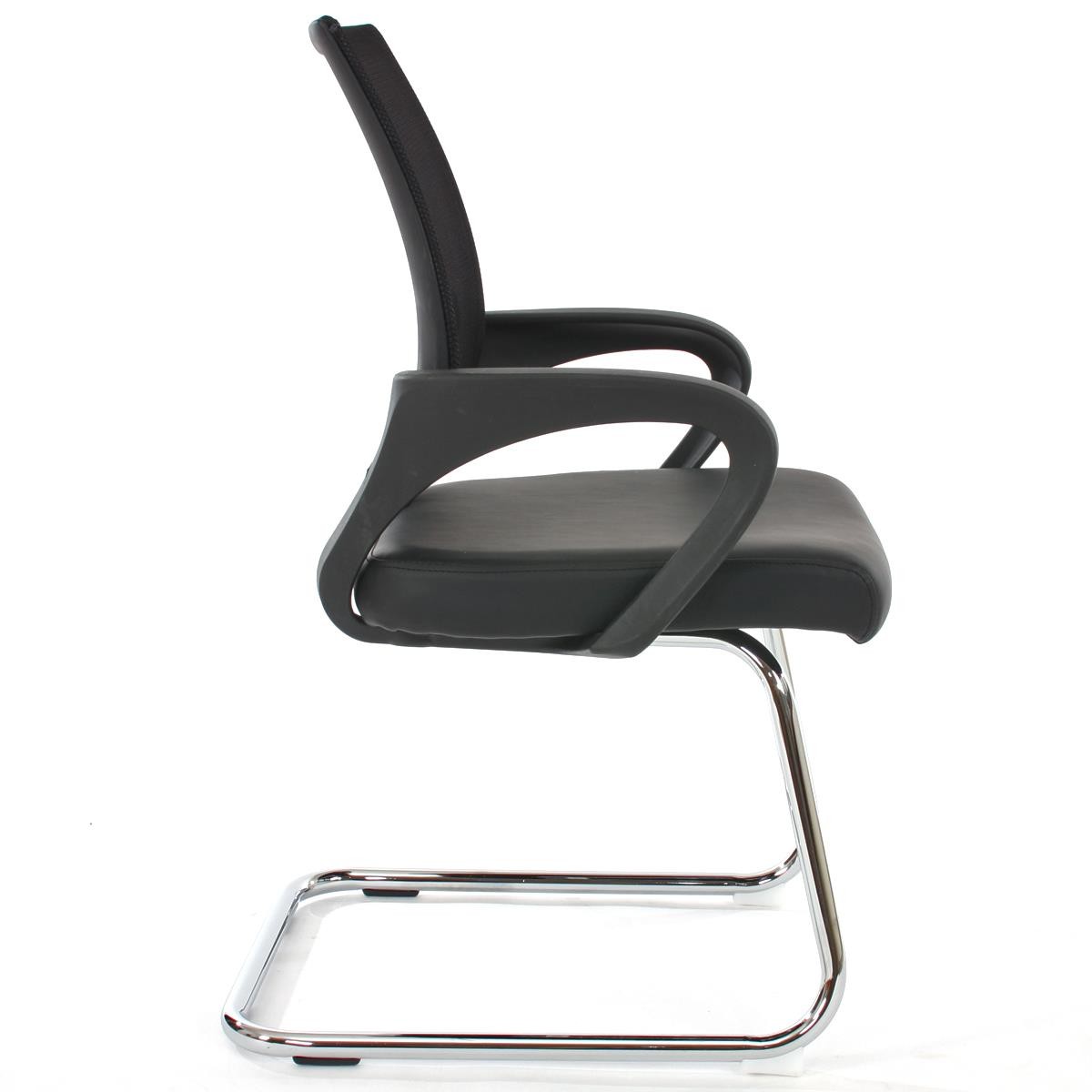 Lote 2 Sillas Confidente Ergonómicas VISTO NET, muy comodas en Malla y Piel color Negro