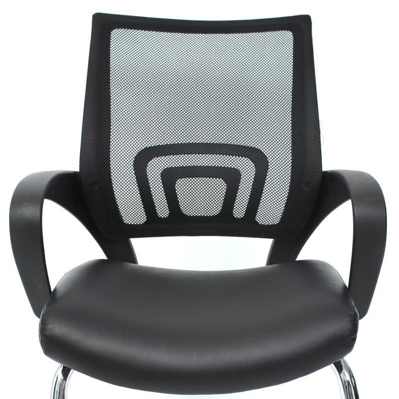 Lote 2 Sillas Confidente Ergonómicas VISTO NET, muy comodas en Malla y Piel color Negro