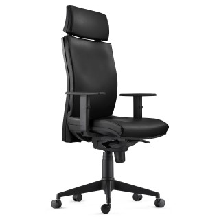 Silla Ergonómica MARVEL en Piel Natural color Negro