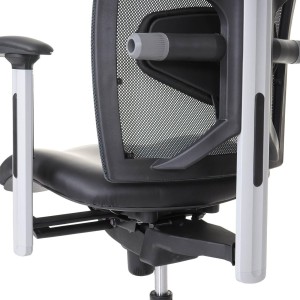 Sillón ergonómica NILO-TEC en piel natural y malla transpirable color negro