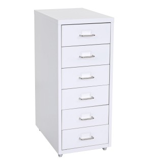 Archivador HUT 6 CAJONES, 69x28x44 cm, en Acero color Blanco 2