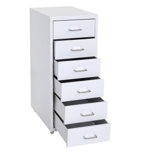Archivador HUT 6 CAJONES, 69x28x44 cm, en Acero color Blanco