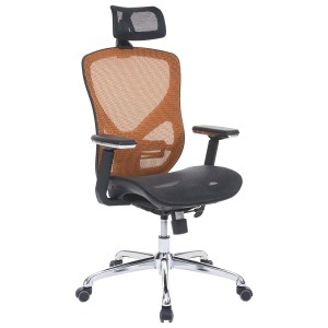 Silla ergonómica LAMBI totalmente ajustable en malla color negro y gris